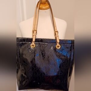 Michael Kors Black Patent Leather Shoulder/ Tote Bag